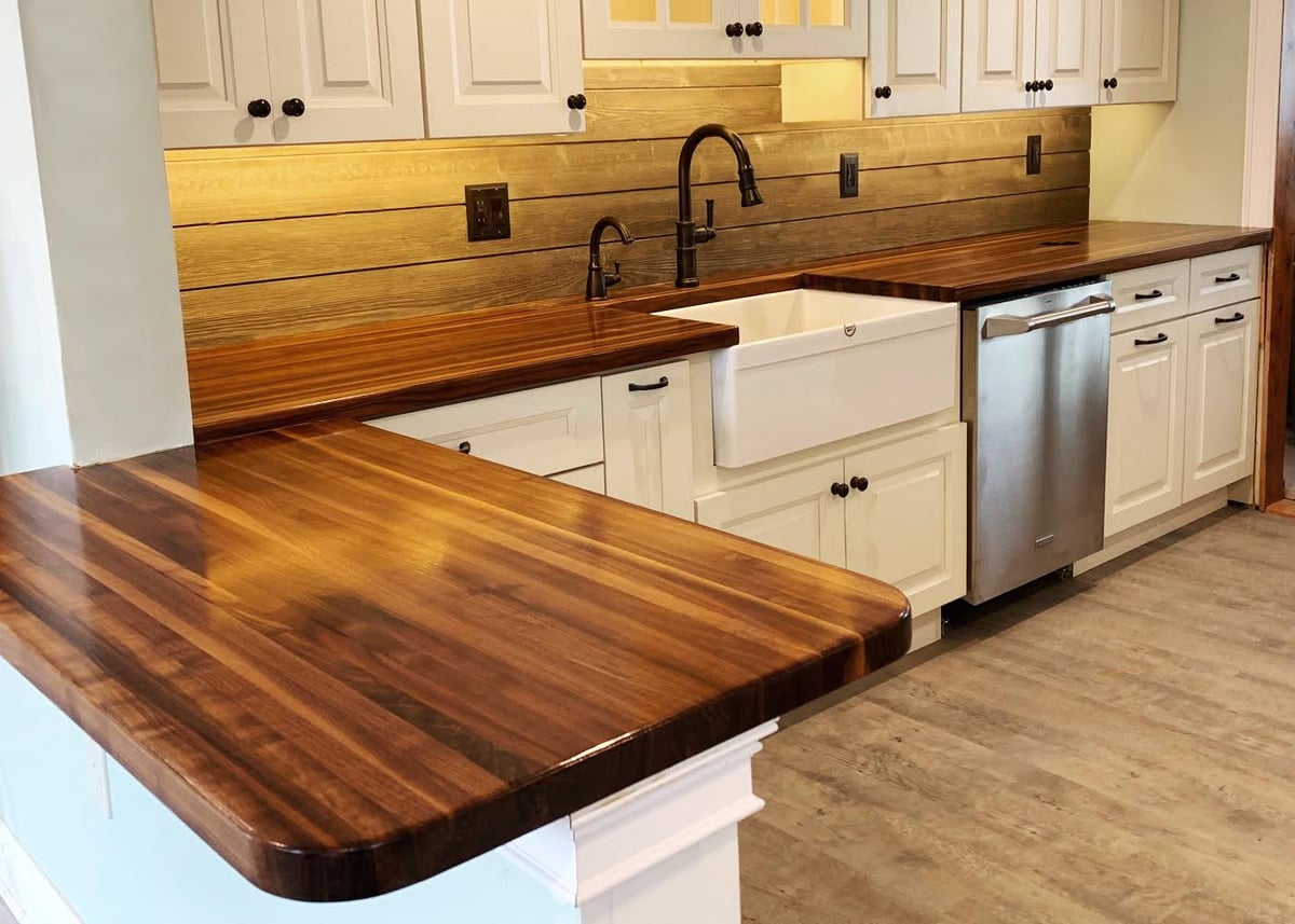 A brand new walnut kitchen countertop remodel A brand new walnut kitchen countertop remodel